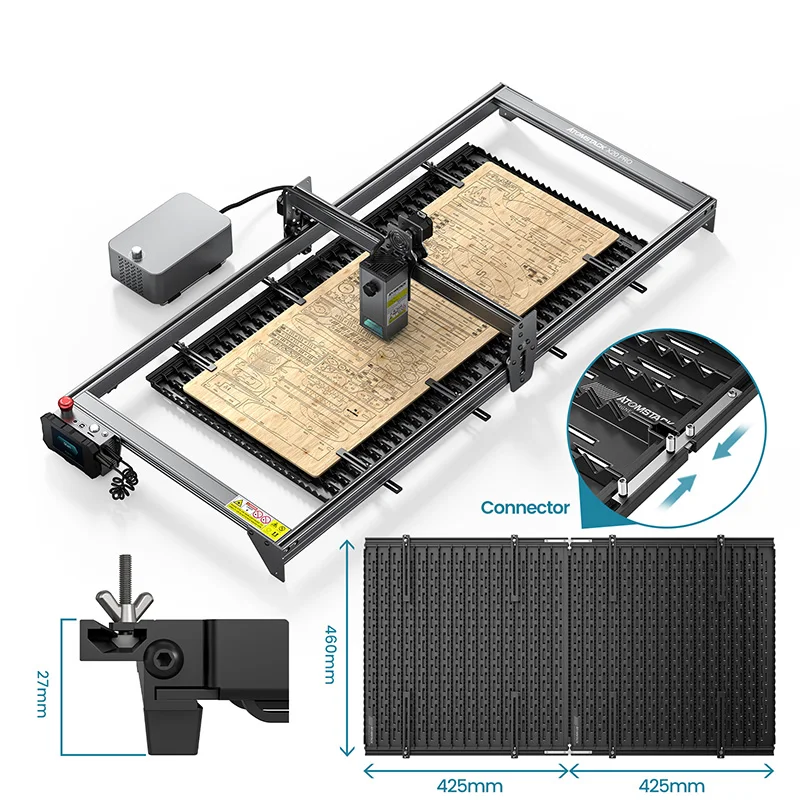 Atomstack F3 Matrix Detachable Working Panel Set with Fixtures Foldable Laser Cut Protection Board 850*460/425*460mm