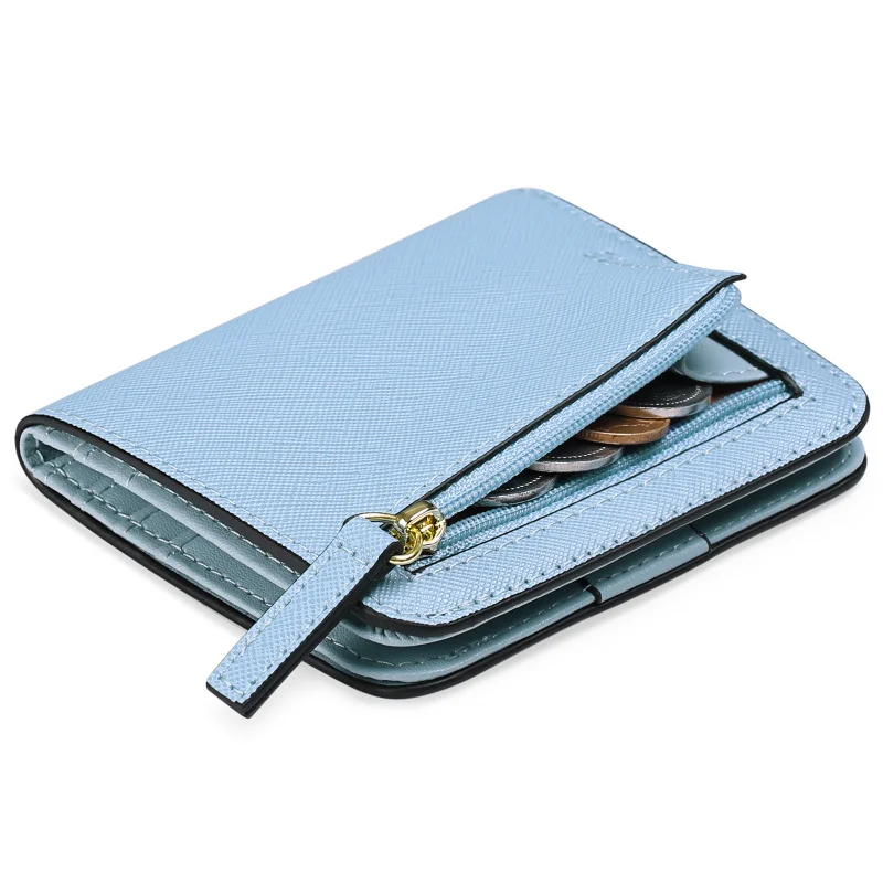 Western RFID Blocking Super Thin Candy Colors PU Leather Short Women Wallet Multifuction Large Capacity Purse for Ladies