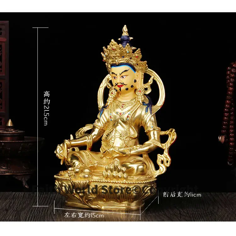 2025 large TOP Good gilding Buddha statue HOME family effective protection Tibetan Nepal Yellow Jambhala fortune god art statue