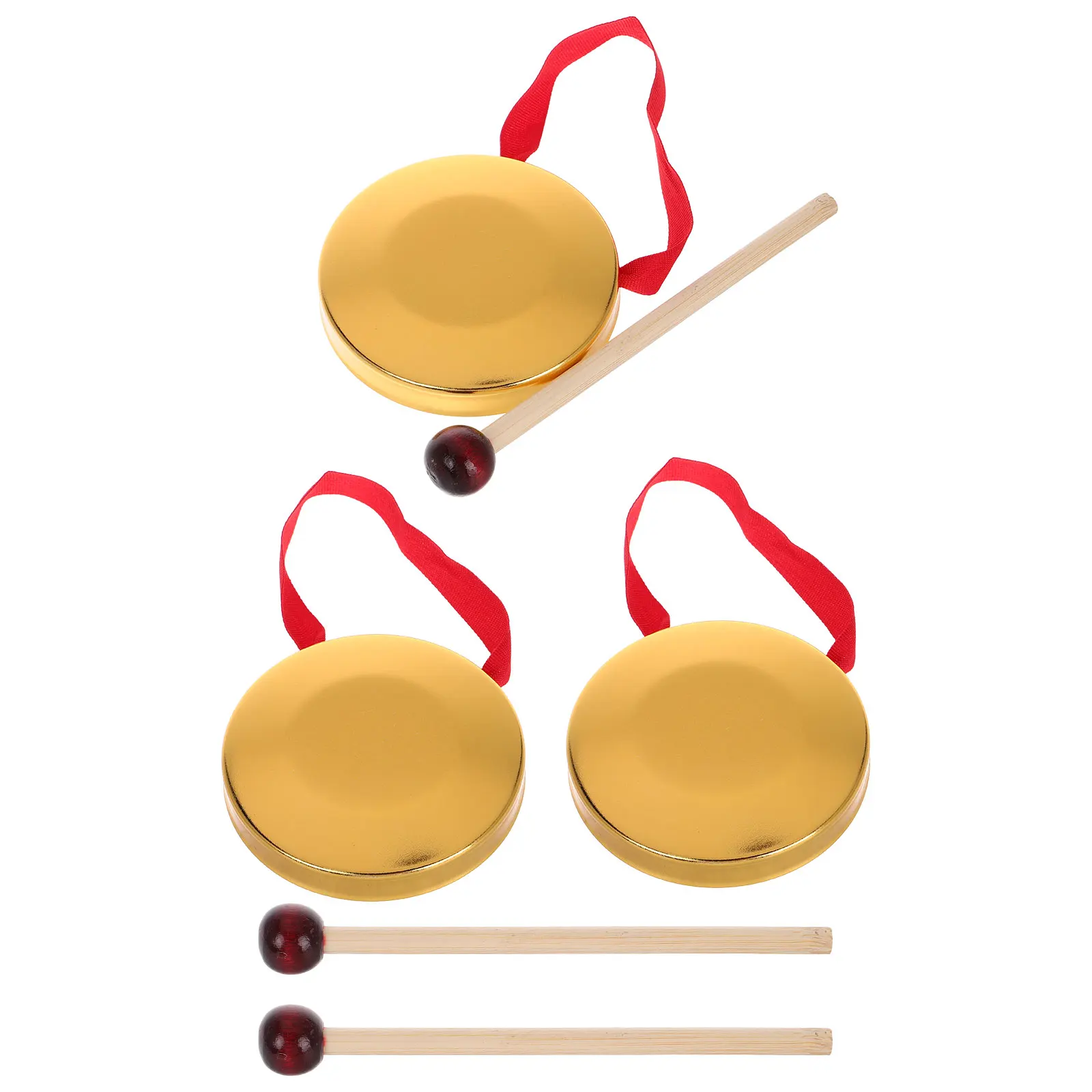 

Mini Copper Percussion Instruments Kids Toy Handheld Gong Mallet Interesting Gong Toy Musical Props Rhythm Decor