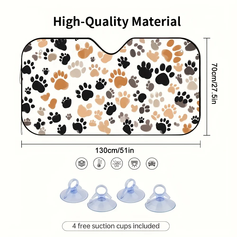 1pc Animal Paw Print Car Sun Visor - Protects Against Sunlight Interference, Fits Most Vehicles, Ideal For Long Drives & Short T