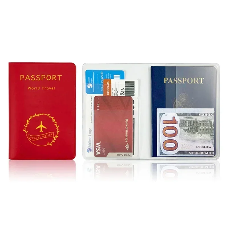 Women Men PU Leather Business Cards Holder Wallet Travel Passport Purse Card Travel Accessories Hand Carry Passport Cover Case