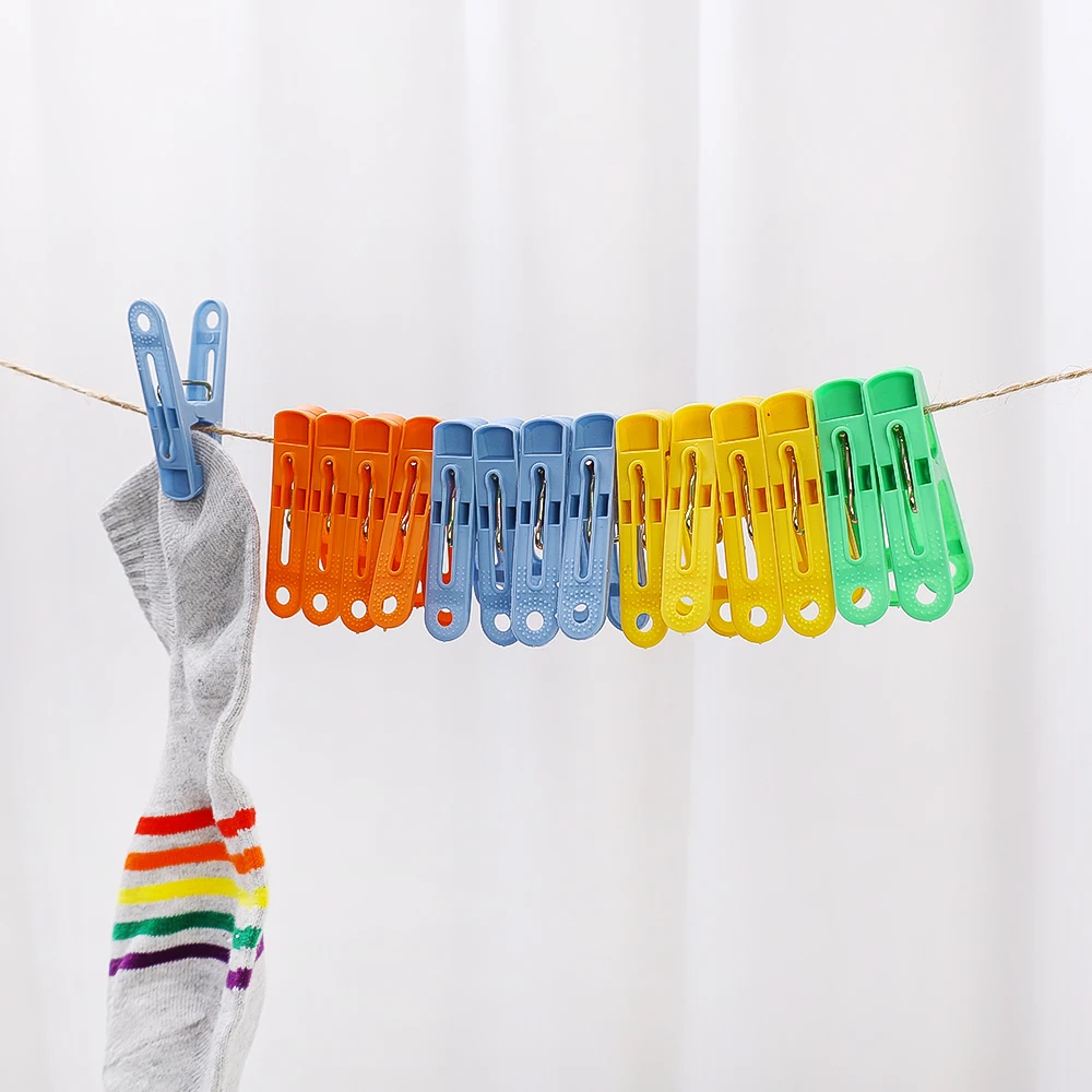 5/40Pcs Laundry Clothes Pegs Clips Plastic Clothing Pins Hanging Clamp Windproof Towel Socks Drying Rack Bed Sheet Holder Pegs