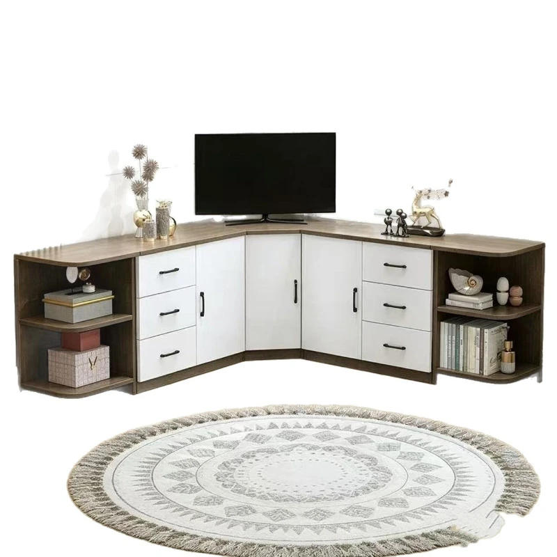 All solid wood, Chinese corner TV cabinet in the living room, floor-to-ceiling corner indoor locker, modern and simple