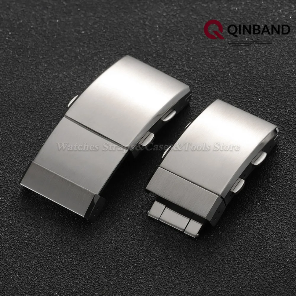 316L Massiver Edelstahl-Uhrenverschluss 14mm 16mm 18mm 20mm 22mm Doppeldruckfaltschließe Erweiterbare Metallschnalle für Seiko – Detail 5