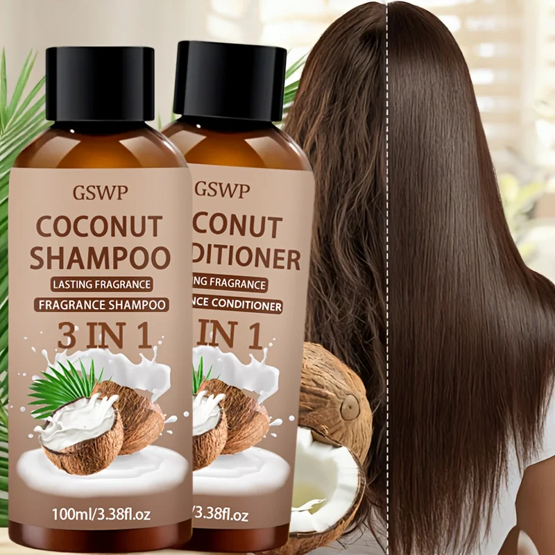 

Набор шампуня и кондиционера GSWP 3-в-1 с кокосом, глубоко увлажняет, смягчает и питает волосы, подходит для ухода за сухими волосами. 200 г.