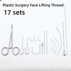Plastic Surgery Face Lifting Thread Surgical Instruments Sharp Needle Face Lifting For Facial Fascia Lifting 17 sets Tool