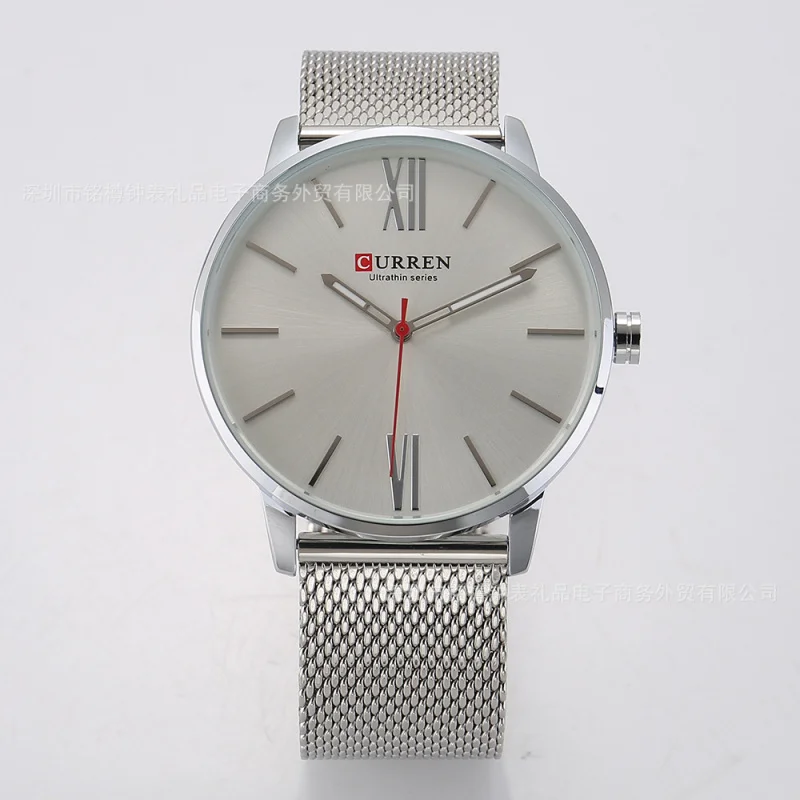 ساعة كورين 8238 للرجال بحزام فولاذي للرجال مقاومة للماء كوارتز ساعة رجال الأعمال