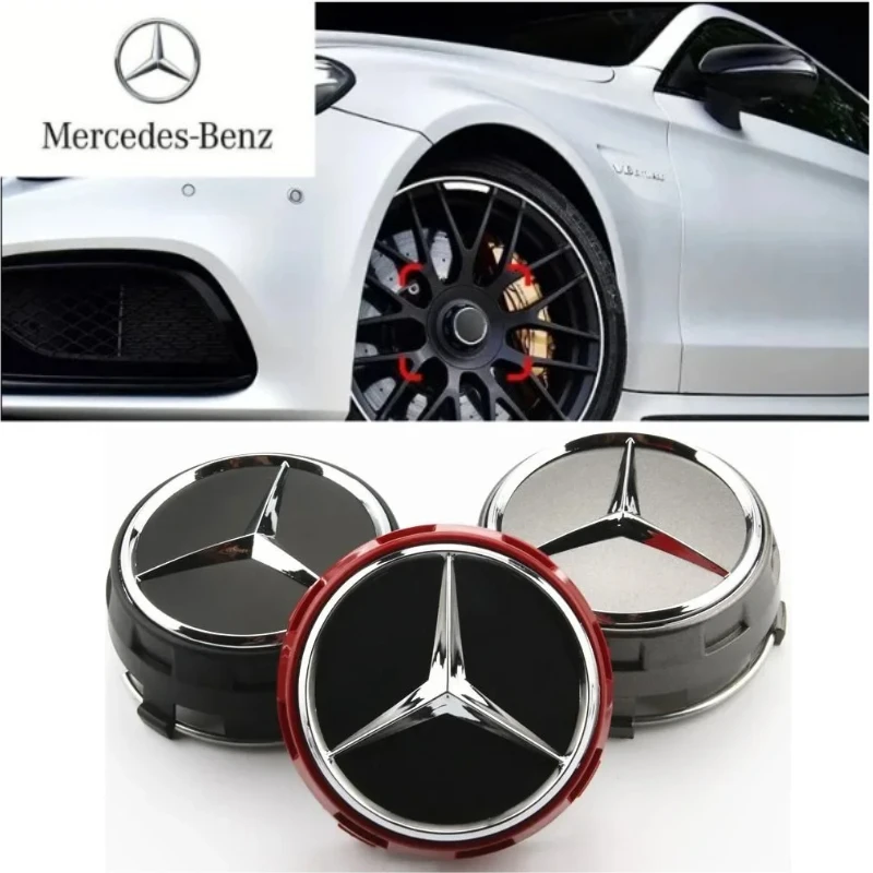 

4PCS 75mm NEW Car Wheel Center Hub Caps Cover for Mercedes Benz B/C/E/S Class A Class C200L GLC GLK CLA W166 W163 W221