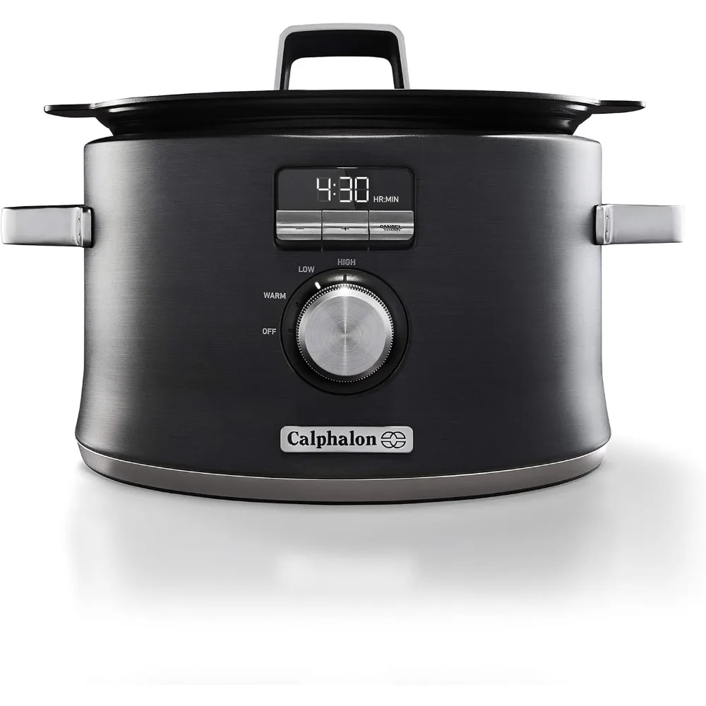 

Slow Cooker with Digital Timer and Programmable Controls, 5.3 Quarts, Stainless Steel