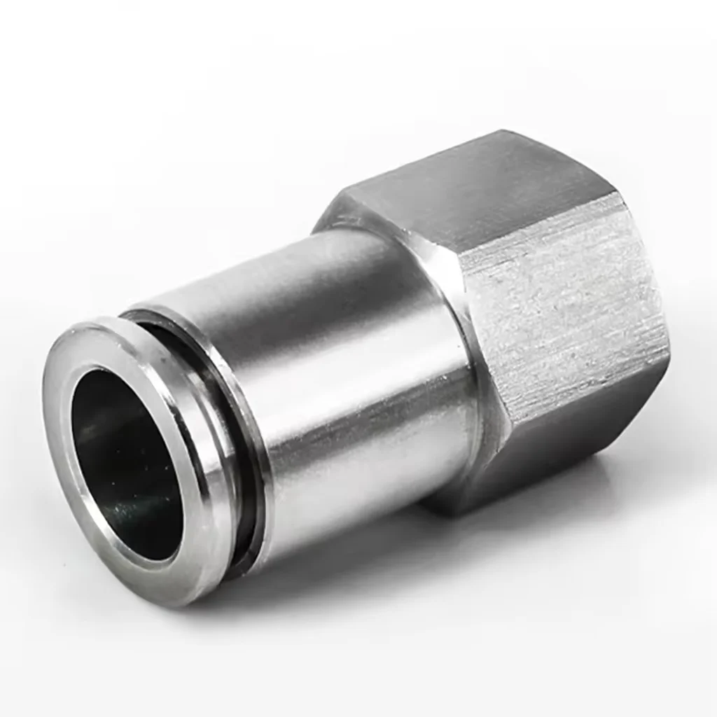 304 Stainless Steel Pneumatic Joint PU Air Pipe hose 6 8 10 12mm Metal PCF Internal Thread Fast 1/8 1/4 3/8 1/2 BSP 8-02 10-03