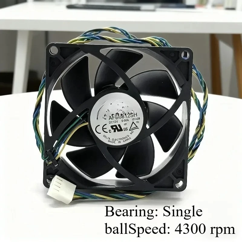1pcs  4-pin PWM temperature-controlled speed regulation high-airflow AVC computer AMD case 8cm, 8025 CPU fan accessory