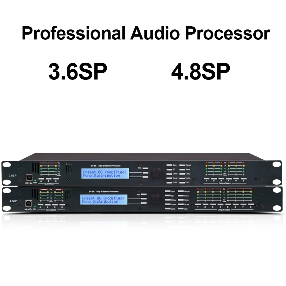 

3.6SP 4.8SP professional digital audio processor 4 inputs 8 outputs 3 inputs 6 outputs bar stage audio performance effector