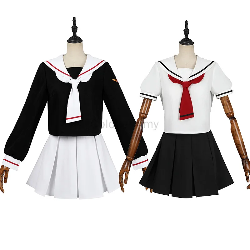 

Anime Magic Card Sakura Cosplay Costume Summer JK Japanese School Uniform Halloween Sailor Uniform Women Long Sleeve