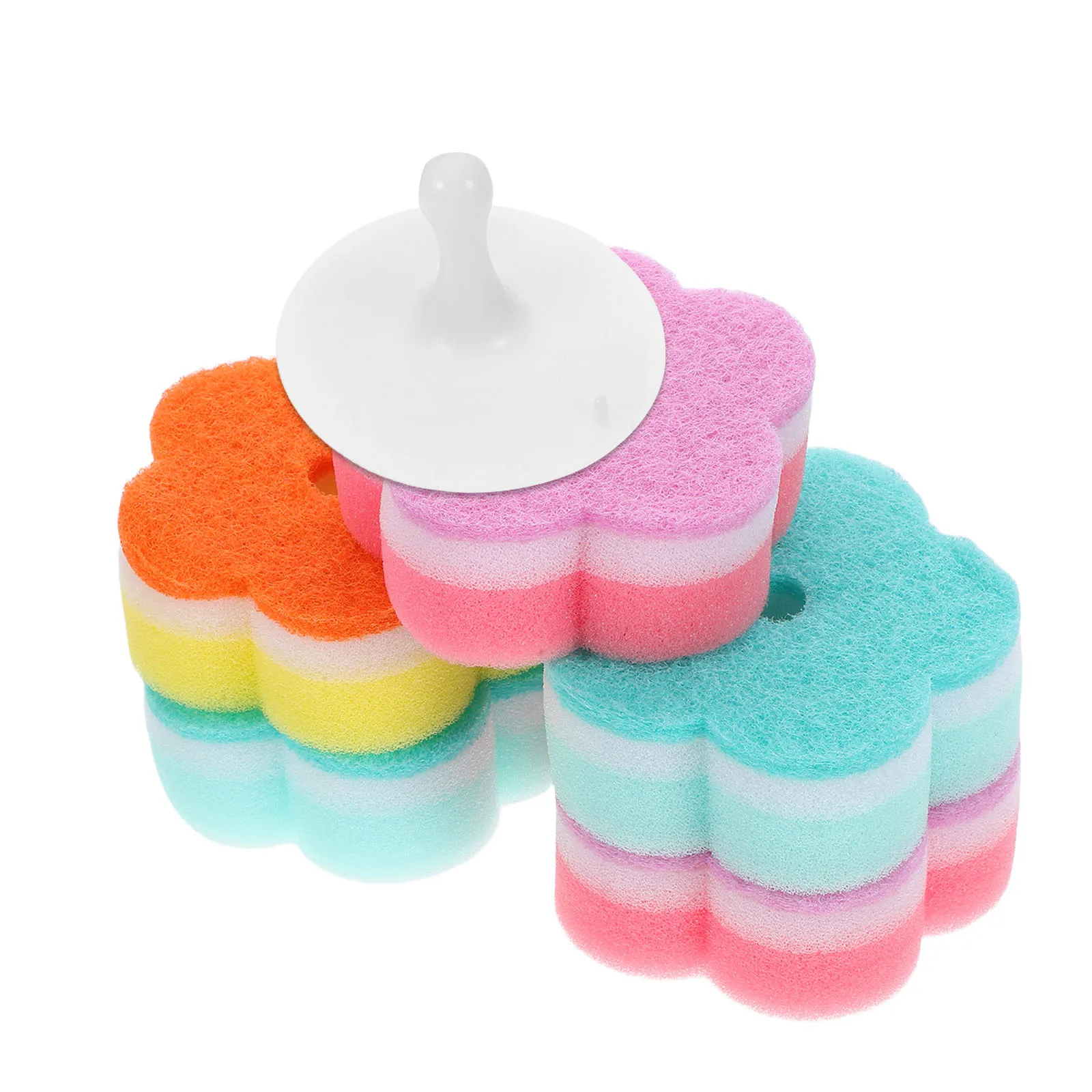 

5 Pcs Scrubbing Sponge Dish Scrubber Washing Sponges Kitchen Double-sided Dishwashing Pattern Car Cleaning Detailing Pad
