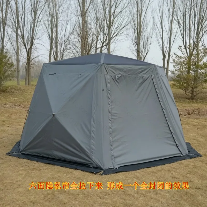 Wholesale Hexagonal Automatic Quick Open Outdoor Folding Outing Tent Yurt 5-8 People Camping Equipment