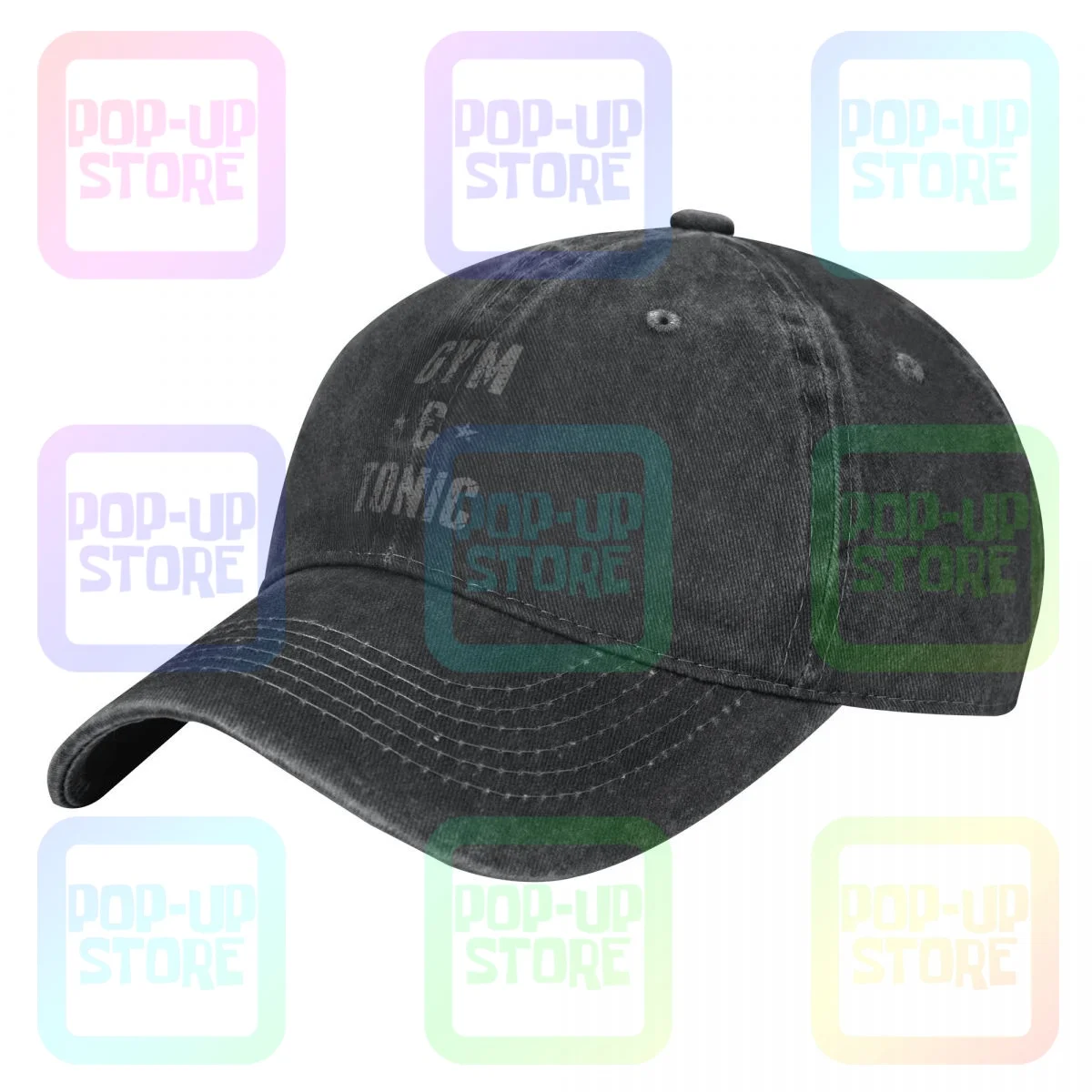 Gym Tonic Workout Sublimation 65 Poly Washed Denim Baseball Cap Trucker Hats Design Best Seller