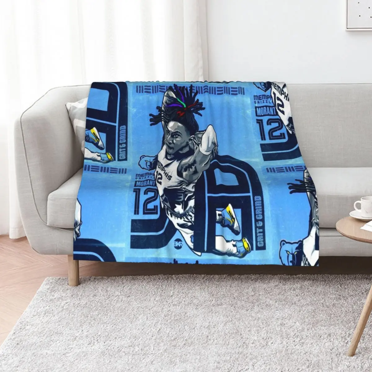 Morant Grizzlies Throw Blanket Thermals For Travel Retros Luxury For Baby Blankets