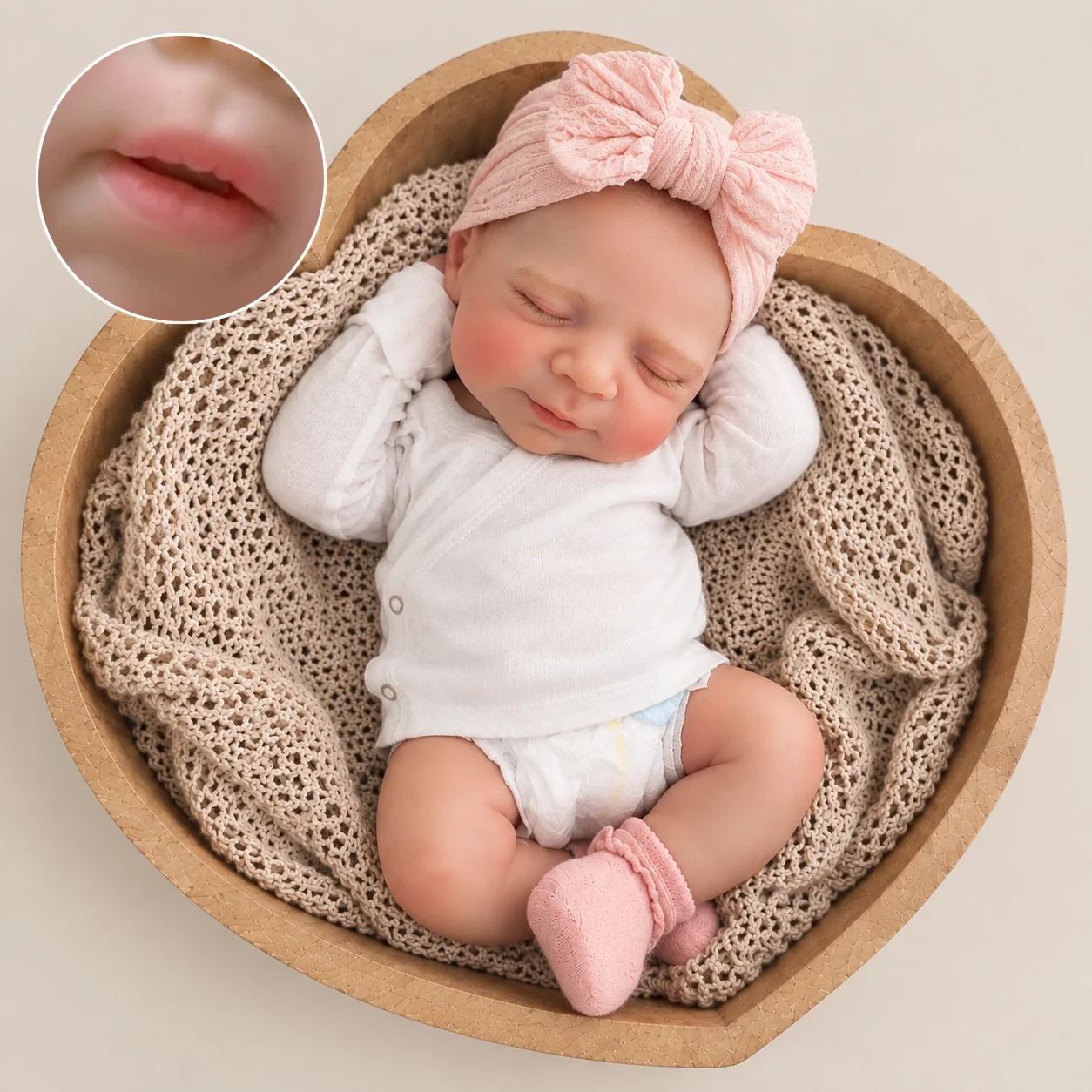 2 Sets Clothes/13 Inch Close Eyes Adorable Pascale bebe reborn de silicona Doll With Open Mouth Paint Skin Lifelike Newborn Doll