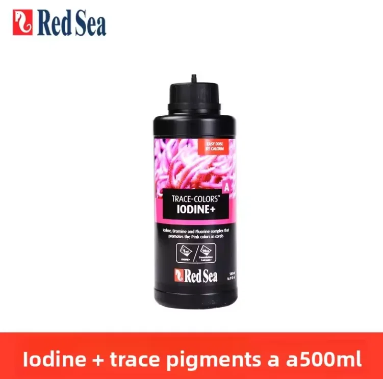 Red Sea Iodine+ Coral Trace Color A Supplement Iodine Bromine Fluorine Pink Color Enhancer 500ml Reef Tank Additive