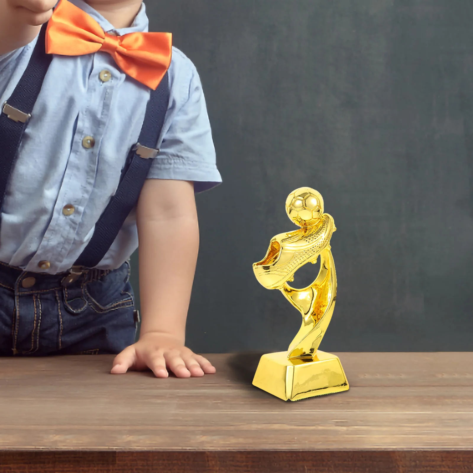 

Small Plastic Award Trophy Football Theme Golden Finish Winner Cup for Kindergarten Classroom Reward Kids Award Trophy