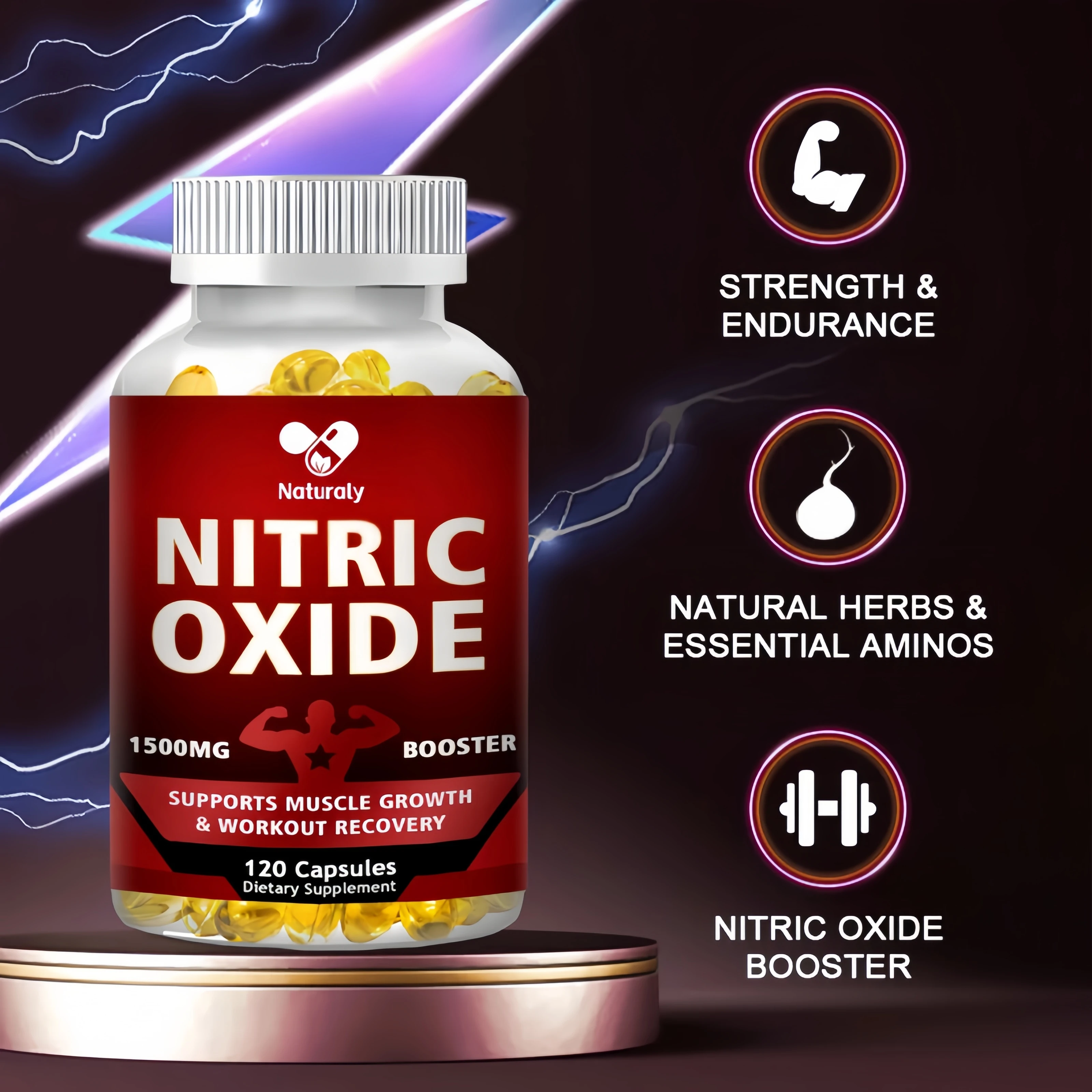 Super Nitric Oxide -L Arginine Strength-Helps Improve Workout Performance-Muscle Growth & Strengthening, Physical Fitness