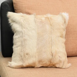 CX-D-40 Natural Color Real Lamb Fur Pillow ~Drop Shipping