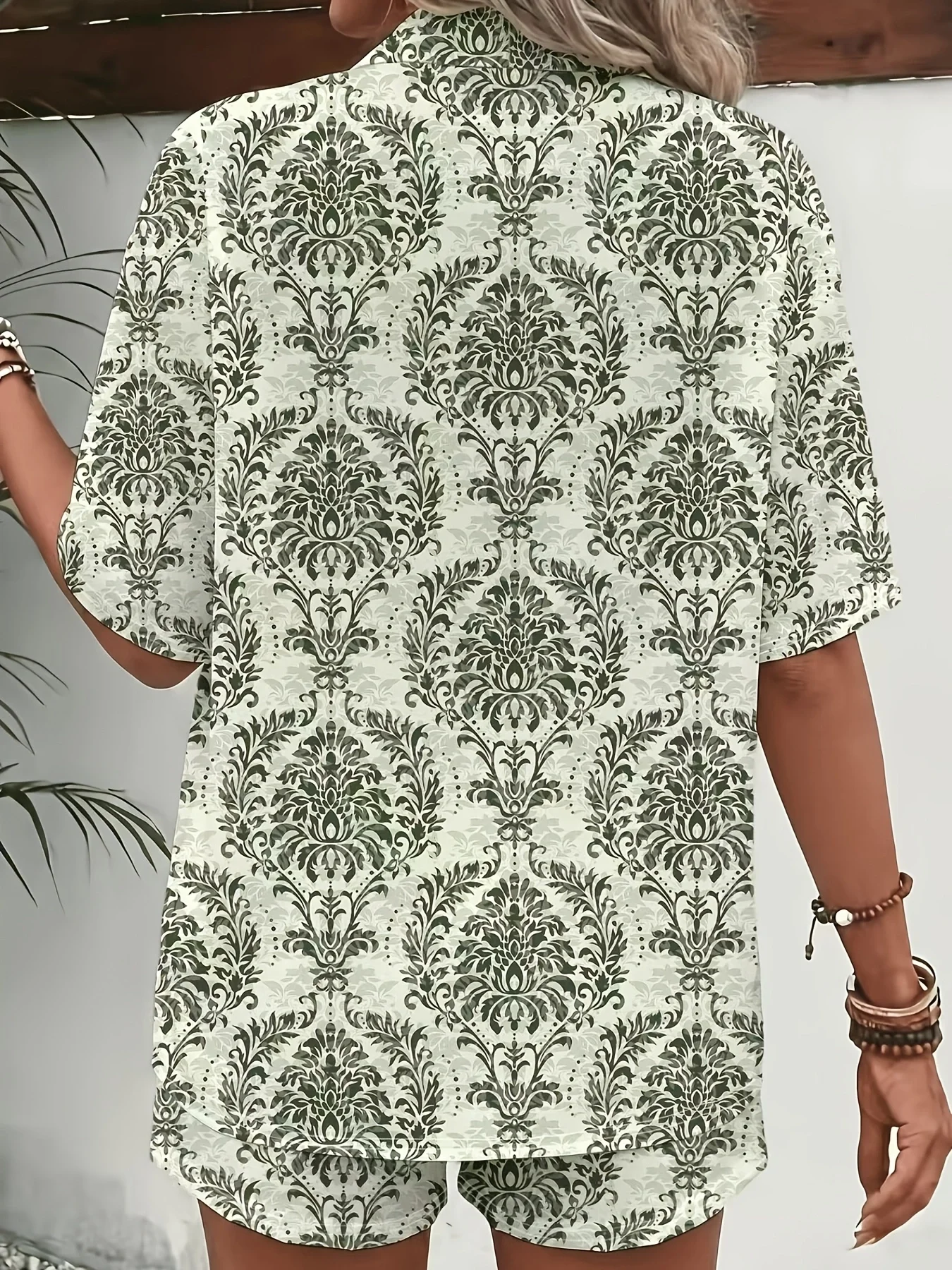 Women's Retro Green Floral Pri - огляд і ціна Romper Floral Print