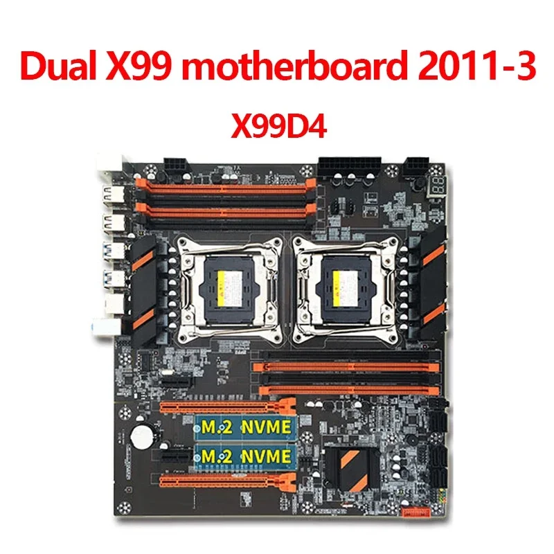 X99 placa-mãe de cpu dupla lga 2011 v3 2011-3 xeon 8 x memória ddr4 qual canal duplo pci-e sata 3 duplo m.2 nvme suporte série e5