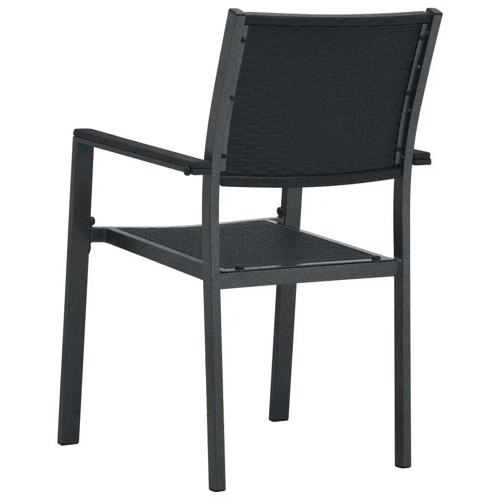 Ensemble de salle à manger élégant noir, mobilier d'extérieur pour jardin et balcon, 9 pièces