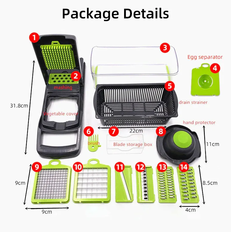 15-In-1 Vegetable Fruit Chopper Cutter Food Onion Veggie Dicer Slicer Kitchen view 6
