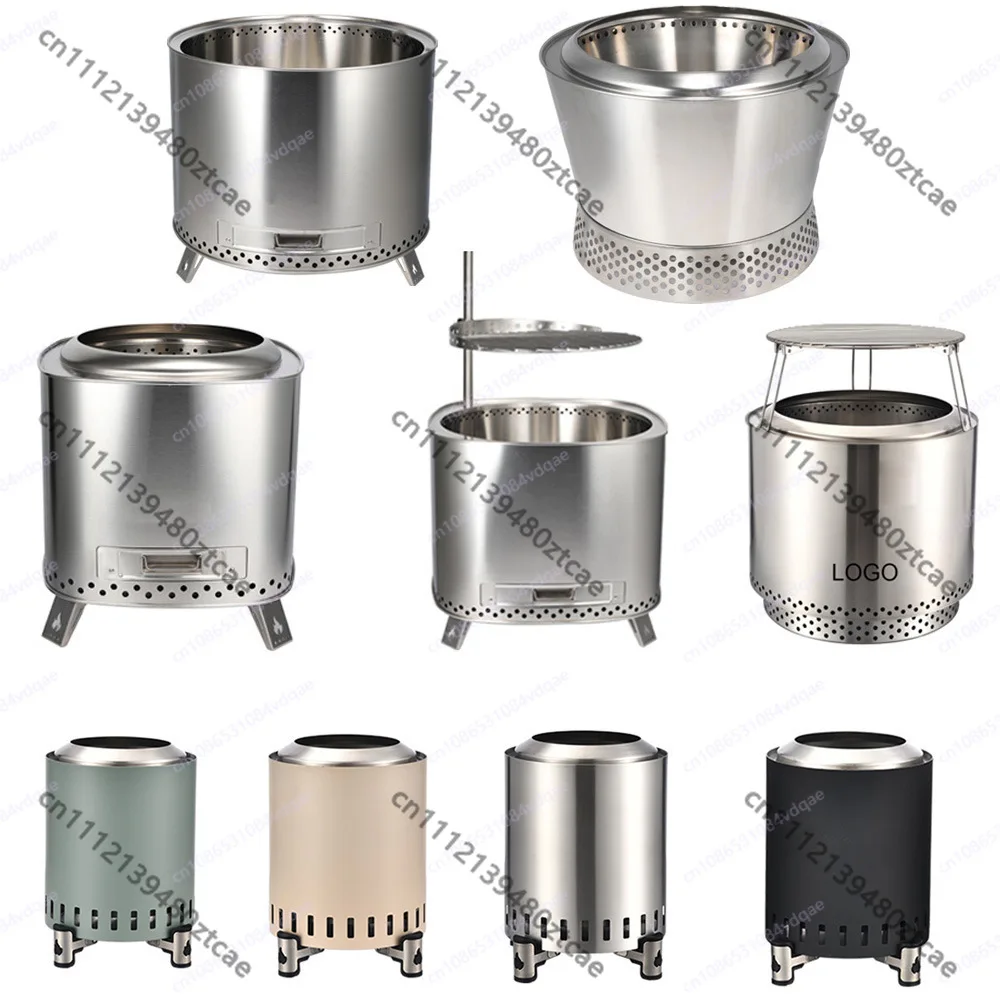 Durable Stainless Steel Smokeless Wood Stove Large Outdoor Bonfire Furnace For Courtyard Camping Backyard Heating Cooking Use