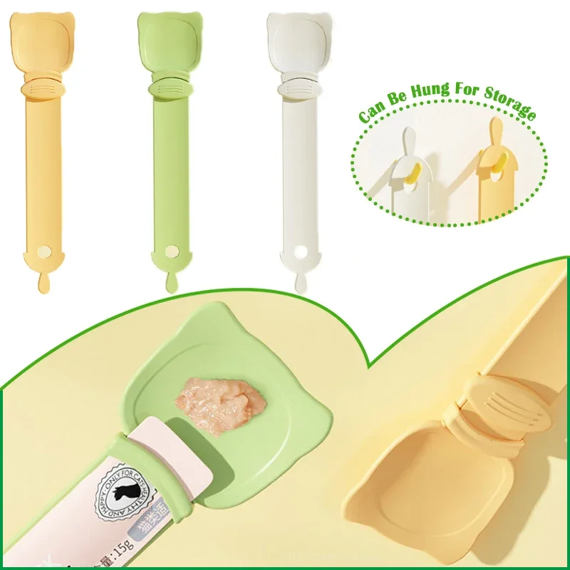 

Cat Feeder Food Scoop Dispenser Cat Strip Feeding Spoon Puppy Kitten Treat Bars Squeezer Kitty Liquid Snack Feeders Pet Supplies