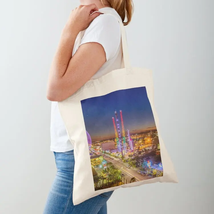 Myrtle Beach Cityscape at Night Tote Bag حقيبة يد نسائية مخصصة حمل حقيبة حمل الحقائب الرجال حقيبة تسوق محمولة