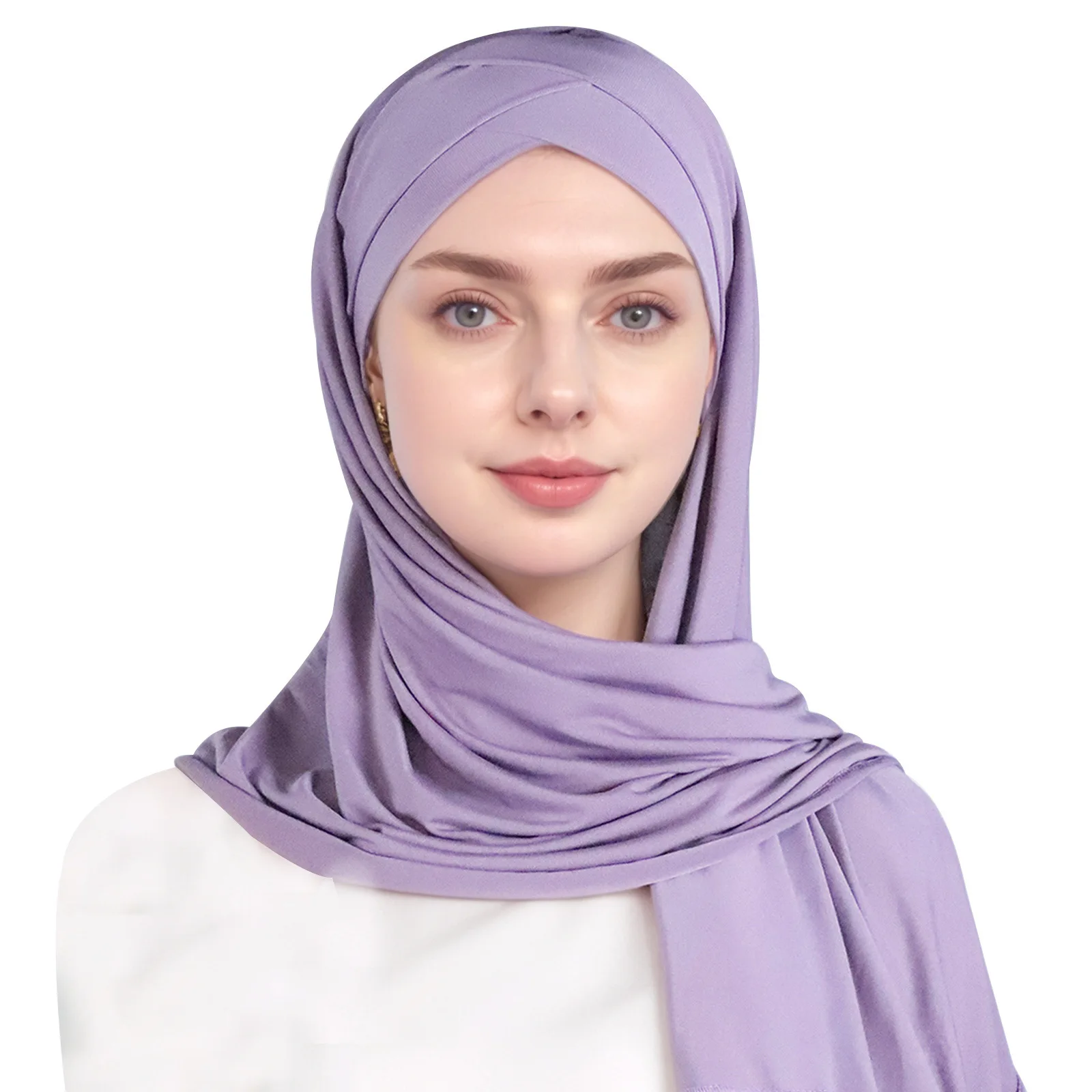 

Instant Hijabs Hijab Scarf Forehead With Cross Jersey Caps Bonnet Brand Design Muslim Scarf Women Islamic Underscarf Headscarf