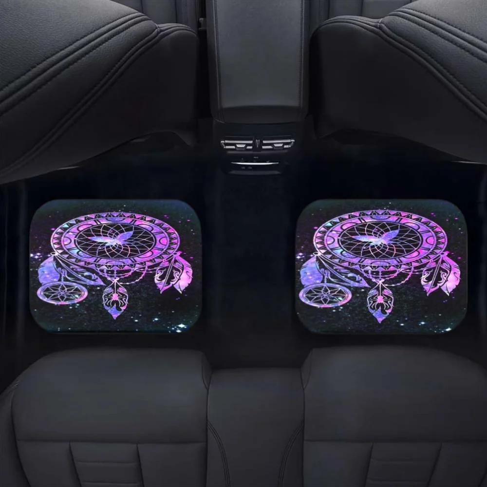 1pc/2pcs/4pcs Polyester Printed Car Floor Mats - Front And Front Protective Floor Mats For 95% Of - Automotive Interior Addition