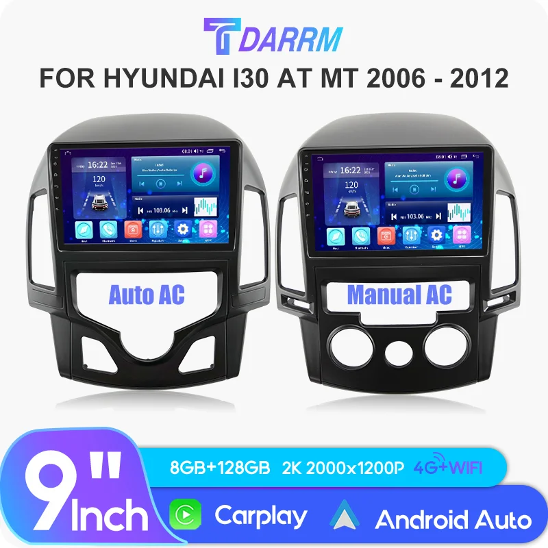 

Для Hyundai I30 AT MT 2006-2012 LHD Автомобильный экран Радио Automotivo Мультимедийный экран Carplay Стерео Android 12 Навигационный плеер
