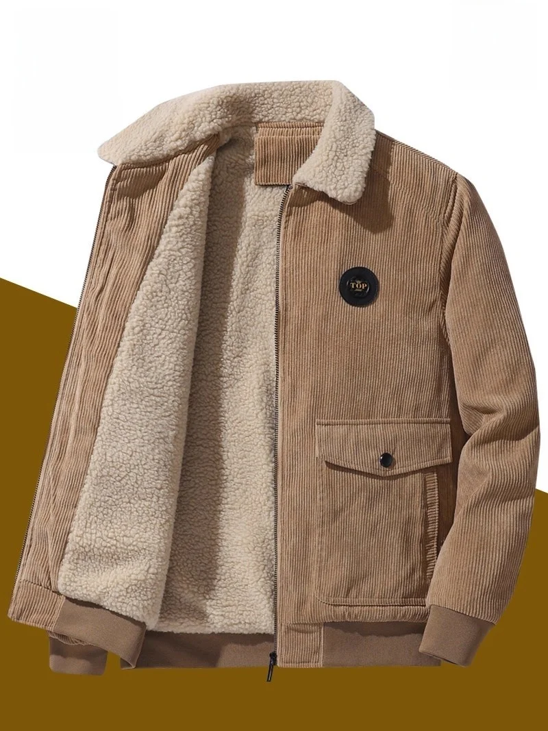 

Мужская вельветовая хлопковая куртка Thiened с воротником-молнией и несколькими цветами, теплая дышащая ветрозащитная зимняя верхняя одежда