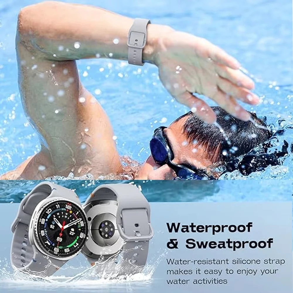 삼성 갤럭시 시계 8 용 실리콘 스트랩 갤럭시 시계 8 40mm 44mm 액세서리 용 클래식 빠른 통기성 오리지널 손목 밴드