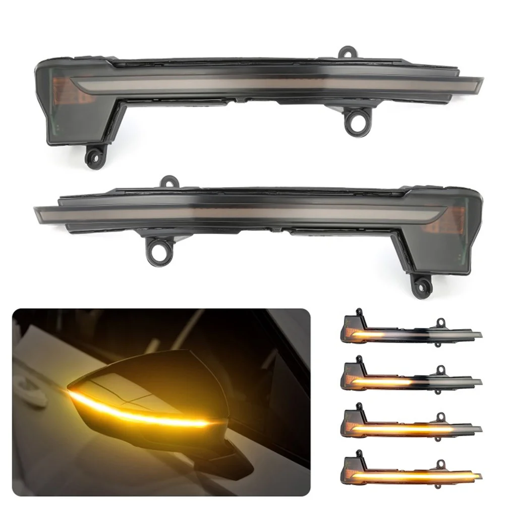 2Pcs Car Front Rearview Side Mirror Indicator Light LED Smoked Lens Dynamic Indicator for Seat Ateca 2016-2019 Tarraco 2018