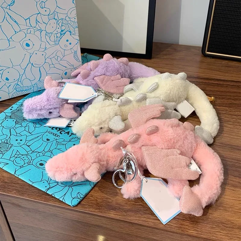 

18 Cm Jelly Cat Snow Dragon Purple Dragon Pink Dragon Animal Accessories Doll Pendant Gifts pendant Keychain Bag Pendant