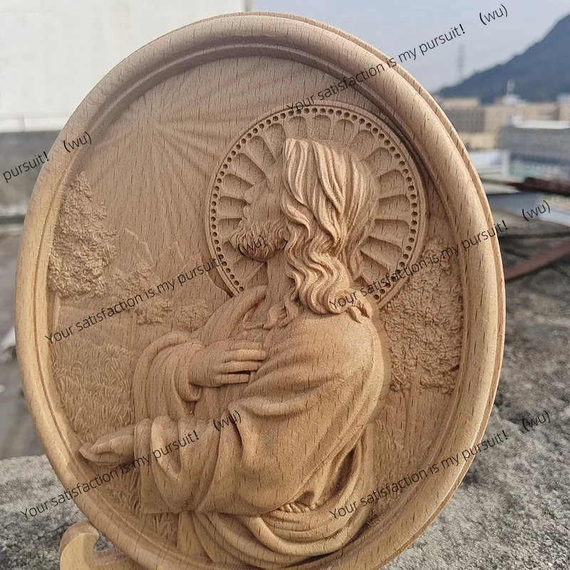 Relief Crafts God YS Icon Family Disc Ornament Beech Crafts Class Gift Ornament
