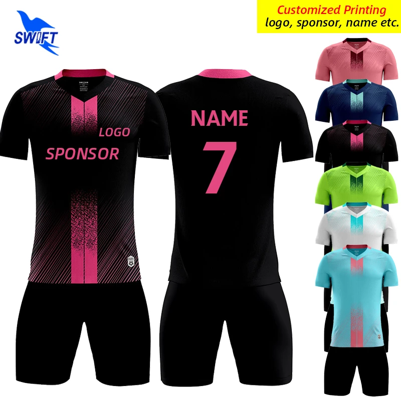 Custom Print Breathable Men Soccer Uniforms For Team Short Sleeve Kids Boys Football Jersey Set Quick Dry Sports Suit Tracksuits