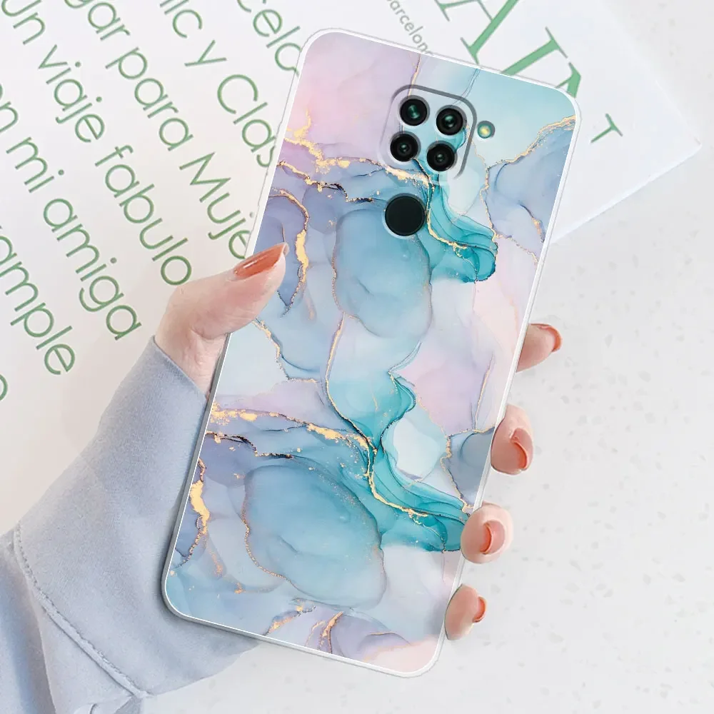 Funda transparente de mármol para Xiaomi Redmi Note 9, bolsas de silicona transparente para teléfono