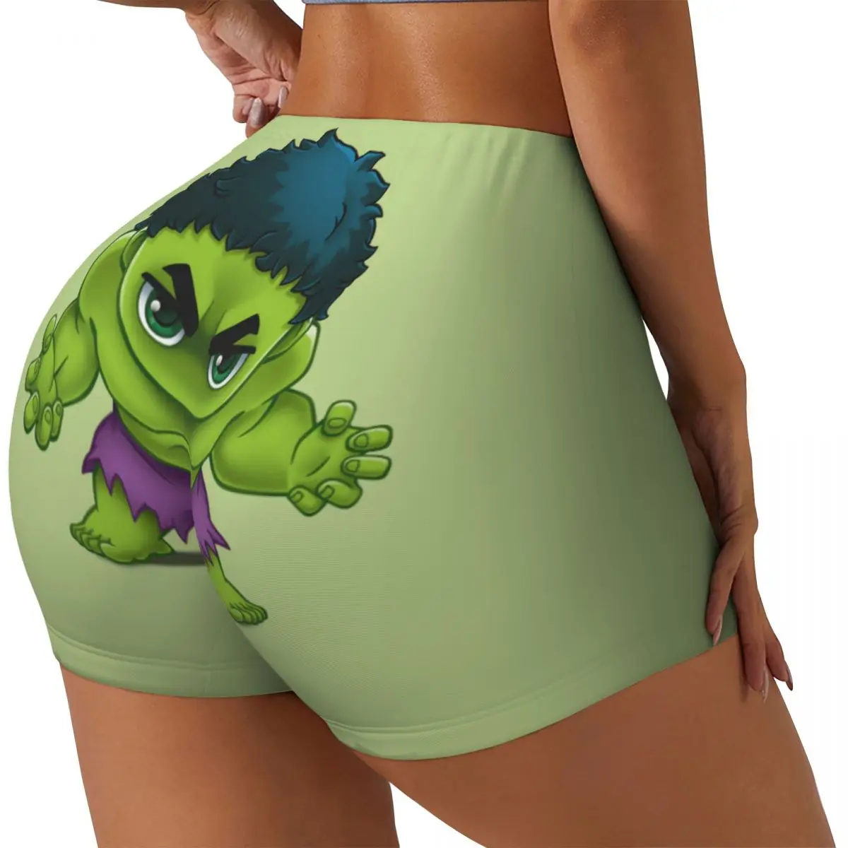 Custom Women HULK Character Workout Yoga Shorts Athletic Gym Running Volleyball Shorts