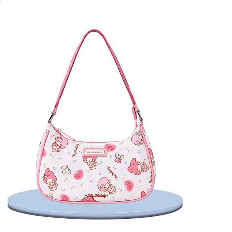 

New Kawaii Sanrio Hellokitty Cute Shoulder Bag Makeup Bag Underarm Bag Large Capacity Portable Girl's Gift for Daily Travel