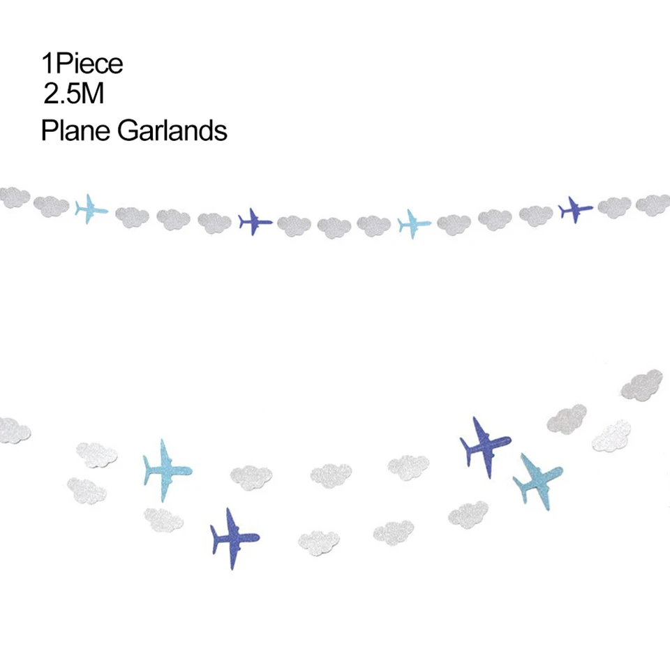 10pcs Kids Birthday Airplane Blue Sky White Cloud Balloon 12 Inch Cartoon Airplane Latex Balloon Airplane Theme Party Decoration