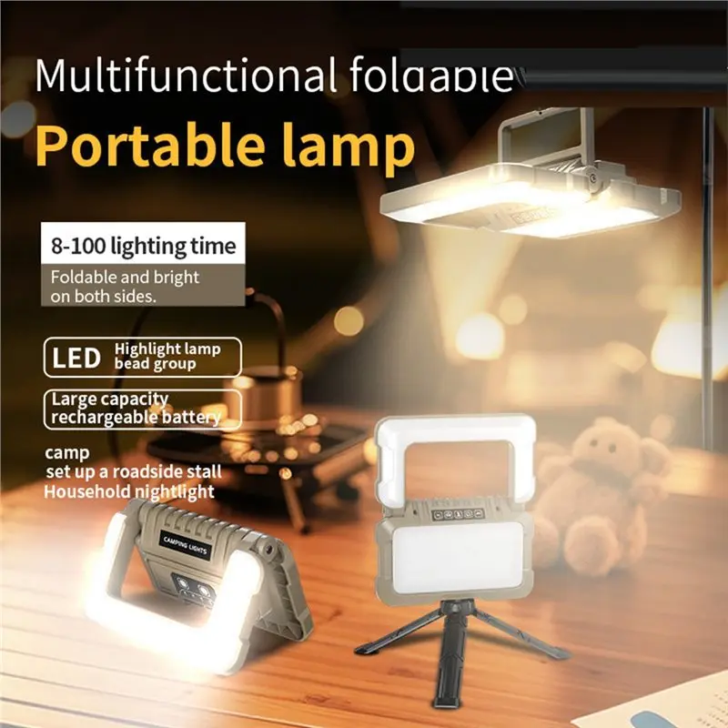 【RECOMENDAR】Portable Magnetic LED Camping Lantern Rechargeable Smart Light Tent Light Outdoor Hiking Hanging Light