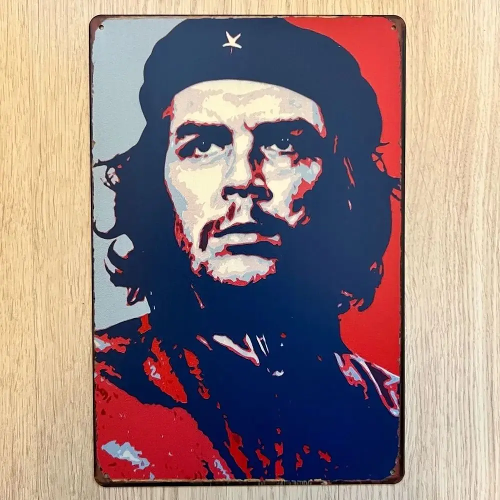 CIFBUY Retro C-Che G-Guevara Portrait Metal Tin Sign, Vintage Revolution Figure Aluminum Wall Plaque Deco