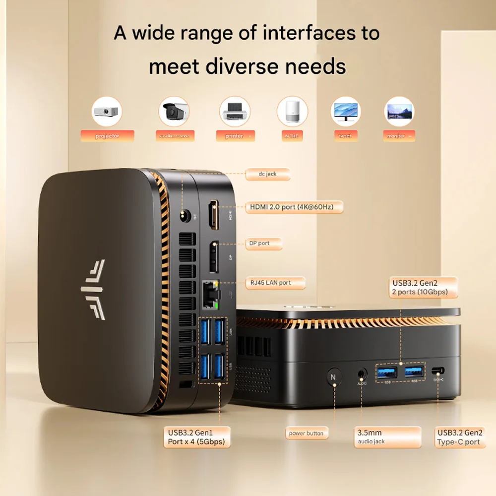 ACEMAGIC-l's Mini PC Gamer, Windows 11, Intel 12th Alder Lake N100, DDR4, 16 Go, 512 Go, WiFi 5 ,Bluetooth 4.2, Ordinateur de jeu VGA